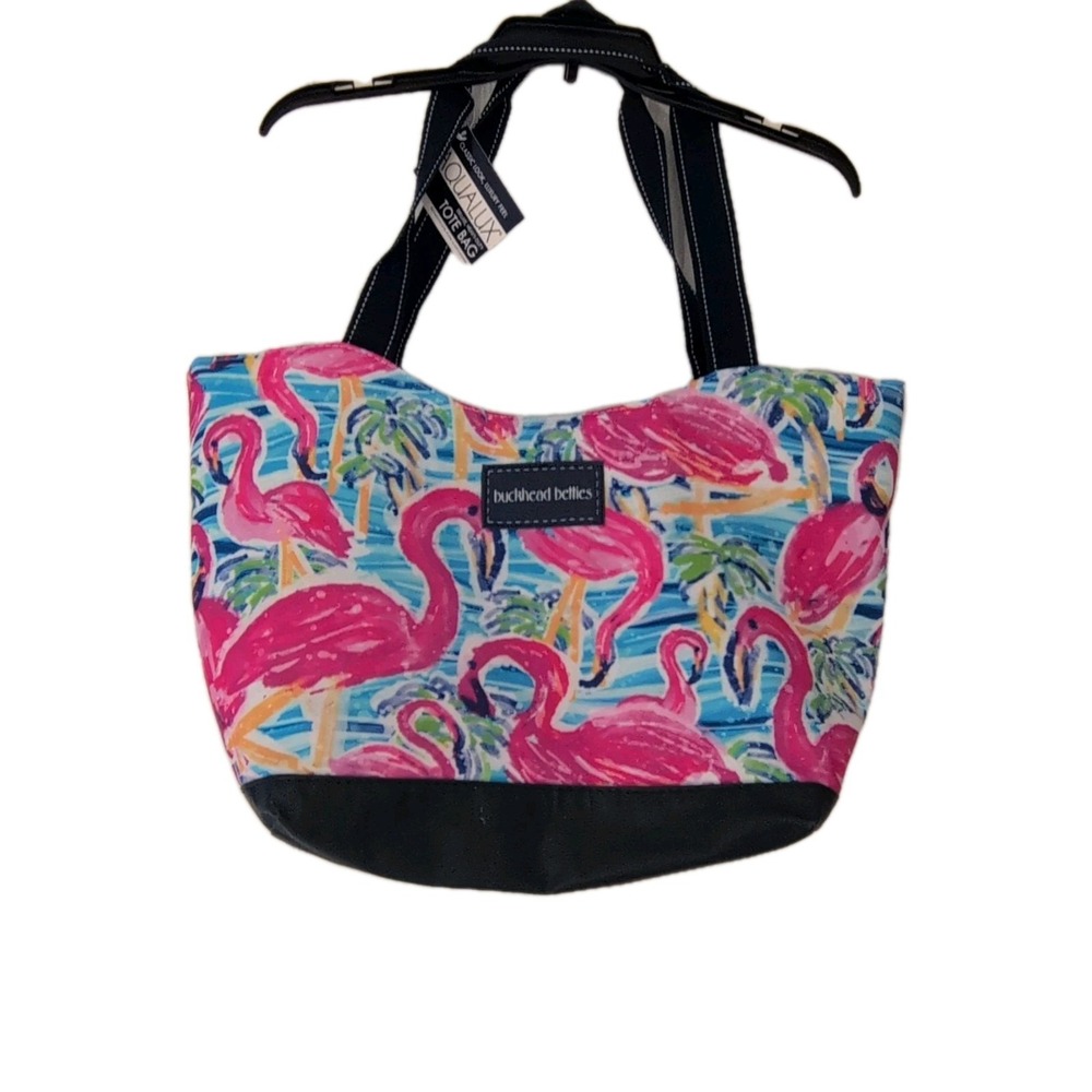 Buckhead Betties Flamingo Tote Bag Preppy Beach Pool Summer Pink Blue NWT"
